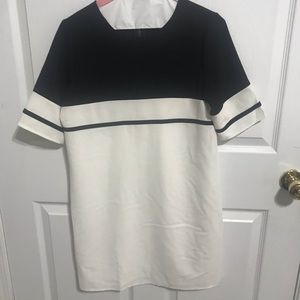 Black and white shift dress